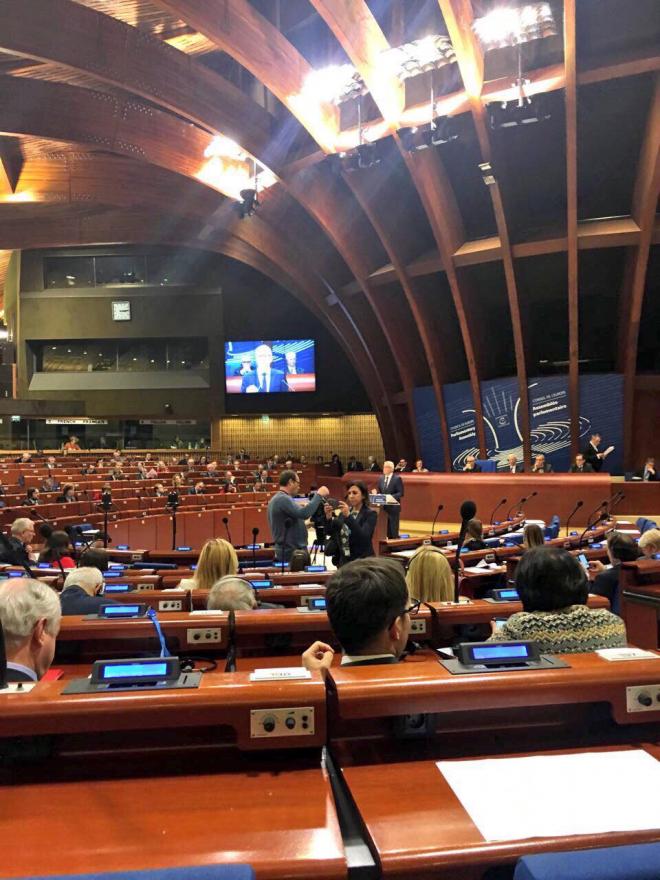 DE RETOUR A L'ASSEMBLEE PARLEMENTAIRE DU CONSEIL DE L'EUROPE