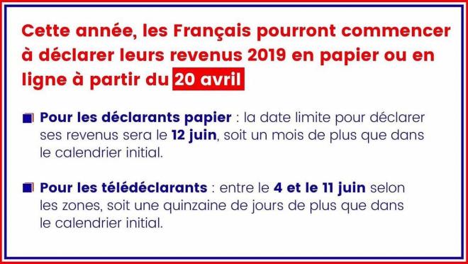 Informations sur la déclaration des revenus 2019