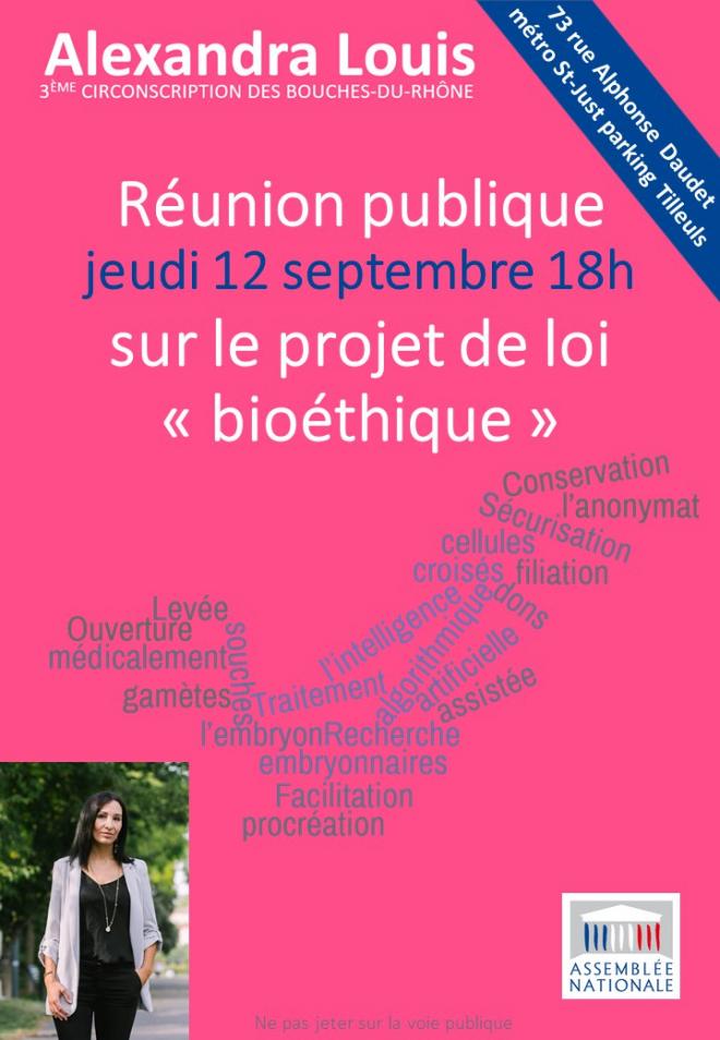 Réunion Débat sur le projet de loi "bioéthique"