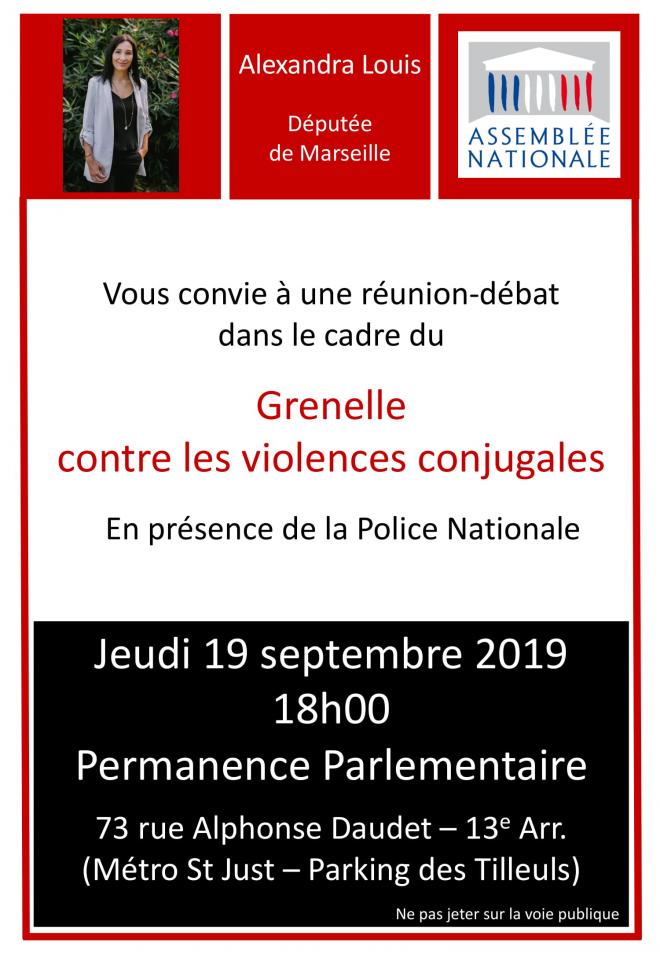 Réunion publique - Grenelle contre les violences conjugales - Jeudi 19 septembre 2019